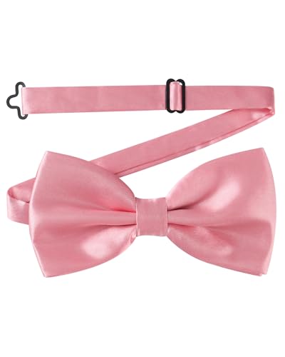 AWAYTR Bow Ties for Men - Pre-Tied Adjustable Tuxedo Style for Wedding - color: Dark Pink