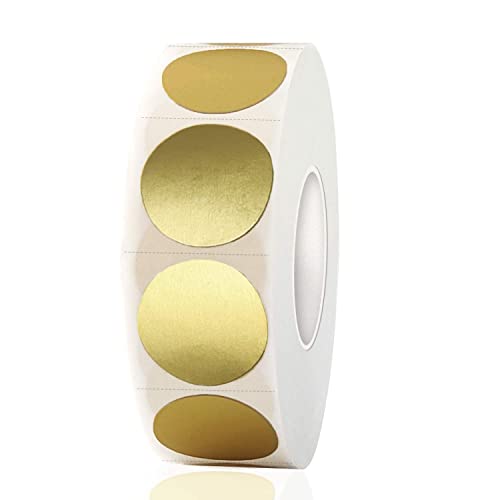 1200 Pieces 0.75 Inch Round Color Coding Label Garage Sale Stickers Blank Yard Sale Price Sticker Permanent Adhesive Dots Stickers with Perforation Line (Gold) - color: Gold, size: 0.75 inch-1 roll