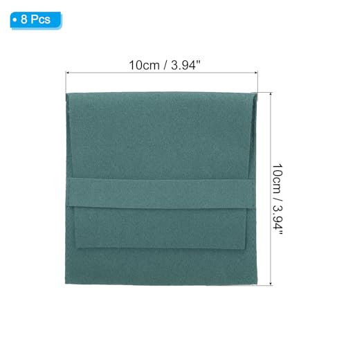 PATIKIL 10x10cm Jewelry Pouches with Band, 8 Pack Microfiber Portable Soft Storage Bags Packaging for Necklace Bracelet Earring Watch Rings Brooch, Dark Blue - color: Dark Blue