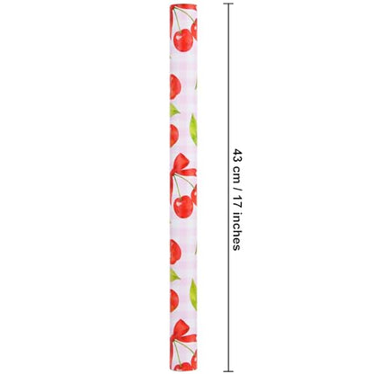 Sikiweiter Cherry Wrapping Paper Roll - 17" x 16.5 ft - Pink Gingham with Red Cherries and Bows - Gift Wrap for Birthday, Party, Baby Shower, Sweet Themes(Cherry) - color: Cherry