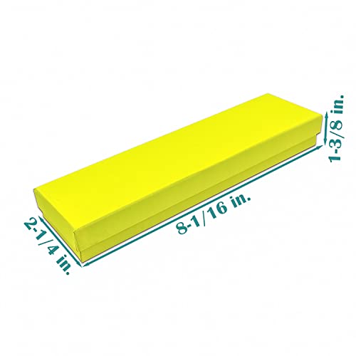TheDisplayGuys 25 Cardboard Gift Jewelry Boxes w/Paddings #82-8 x 2 x 1 - color: Neon Yellow