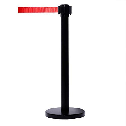 VIP Crowd Control Retractable Belt Stanchion Queue Safety Barrier Set, 36" Ht, 78" Red Belt (2 Posts) - color: 2 Posts Red Belt
