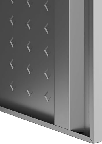 Manhattan Comfort Fortress Floating Storage Cabinet, Modern Stainless-Steel Garage Cabinet, Grey - color: Grey, style: Floating Cabinet