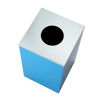 Alpine Circle Lid Industries 29 Gallon Sturdy Steel Cube Recycling Container, Square Opening - 3 Color Cans Available Sold Separately (Lid Circle Opening) - color: Lid Circle Opening