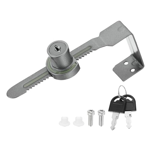 2.1" Luminous Sliding Glass Door Ratchet Lock Fit 1.57-1.97" Grey - color: Gray, size: 2.1"