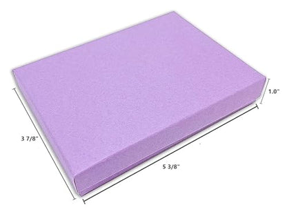 RJ Displays 15 Pack Matte Purple Color Paper Cardboard Jewelry Boxes – Cotton Filled Gift Box for Necklace, Bracelet, Watch, Brooch, Pocket Watch, Small Jewelry Packaging Boxes 5 3/8" x 3 7/8" x 1" - color: Purple