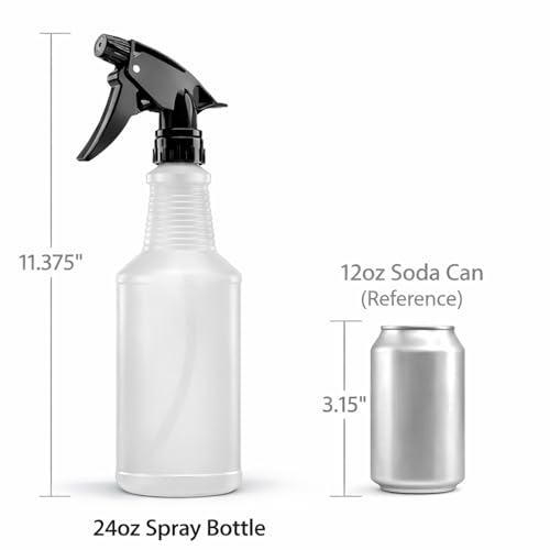 Bar5F 24 oz Empty Spray Bottles, Chemical-Resistant, Made in USA, 3-Pack