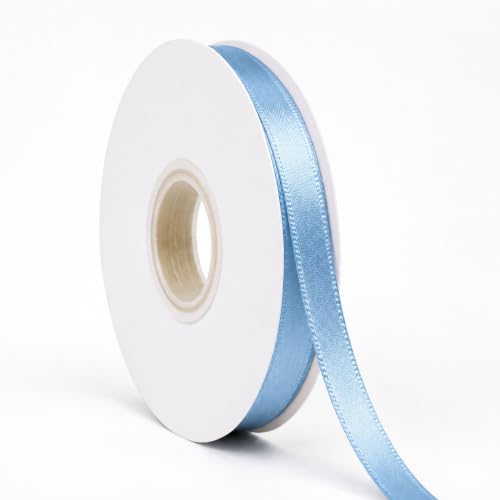 Light Blue Ribbon Satin Ribbon 3/8 Inch x 50 Yards with Spool - color: Light Blue