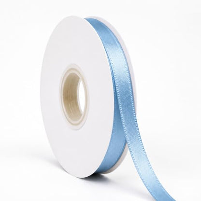Light Blue Ribbon Satin Ribbon 3/8 Inch x 50 Yards with Spool - color: Light Blue