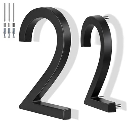 6 Inch Floating House Number Metal Modern Anti-Rust House Address Numbers for Outside with For Mailbox Yard Home Front Door Zinc Alloy Black, 911 Visibility Signage (2) - color: 2