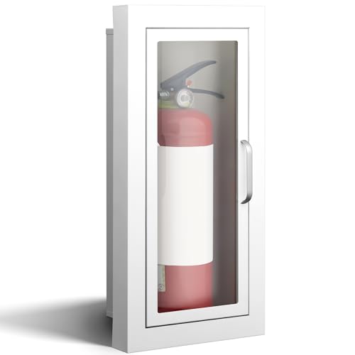 Zonon 1 Pcs Semi Recessed Fire Extinguisher Cabinet, Steel Wall Mount