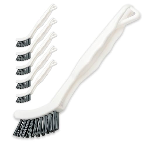 6-Pack Grout Cleaner Brush Set - Firm Nylon Bristle Detail Scrub Brushes for Household Use on Bathtub, Shower, Kitchen, Tile Floors, Sink, Grooves, Window Tracks, Drains