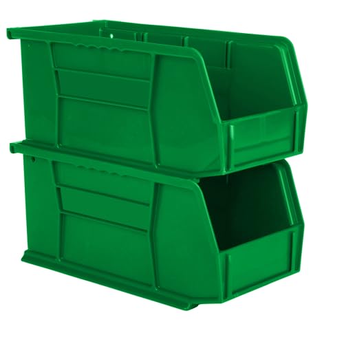 HE HUDSON EXCHANGE 11" x 5.5" x 5" Plastic Stackable Storage Bin, Green - color: Green, size: 1 Pack