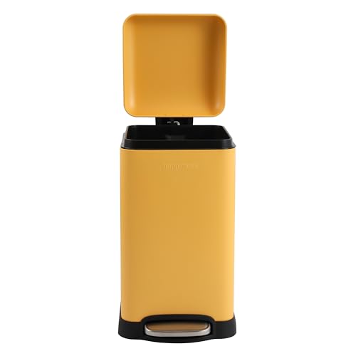happimess Betty Retro Mini 3.2 Gal Step Trash Can, Daffodil Yellow - color: Daffodil Yellow