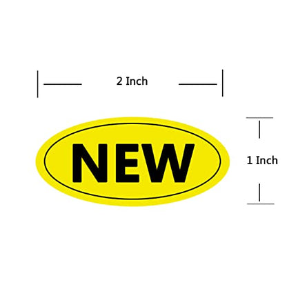 Yellow Oval Inventory Labels,1x2 Inches, 500 Pcs(New) - style: NEW
