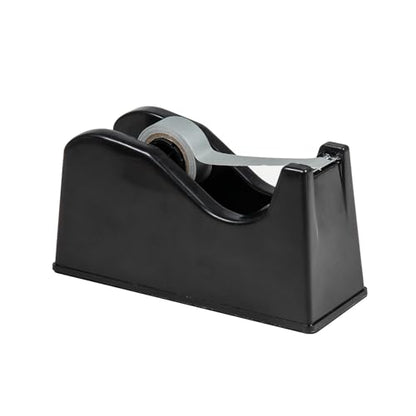 Desktop Tape Dispenser Adhesive Roll Holder (Fits 1" & 3" Core) with Weighted Nonskid Base (1P-Black) - color: 1p-black