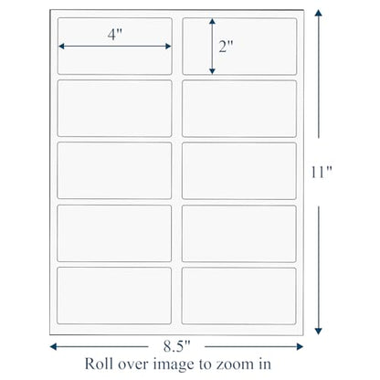 10UP - Sticker Paper, 2" x 4" Shipping Address Labels - size: 2"X 4"(10UP), style: 50 Sheets