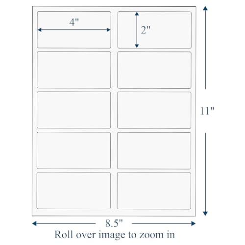10UP - Sticker Paper, 2" x 4" Shipping Address Labels - size: 2"X 4"(10UP), style: 500 Sheets