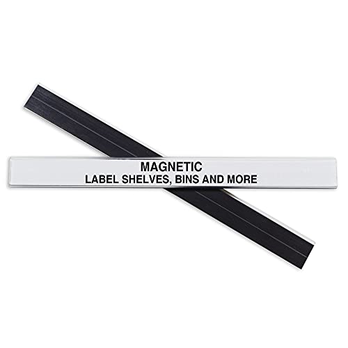 C-Line HOL-DEX Magnetic Shelf/Bin Label Holders, 0.5" x 6", 10/Box (87207) - size: 1/2 x 6 Inches