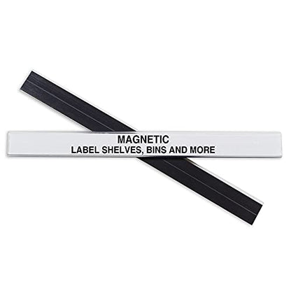 C-Line HOL-DEX Magnetic Shelf/Bin Label Holders, 0.5" x 6", 10/Box (87207) - size: 1/2 x 6 Inches
