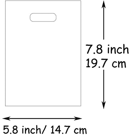Joyhey 100 Count 5.7" x 7.7" Plastic Geometry Gift Bags with Die Cut Handles - Wedding, Party, Promotional Goods - color: Geometry