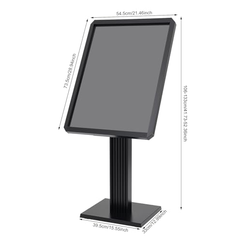 Sign Holder Stand, 21.5"x 29" Adjustable Floor Standing Sign Holder with Stable Base, Aluminum Vertical and Horizontal Pedestal Poster Stand for Board Display