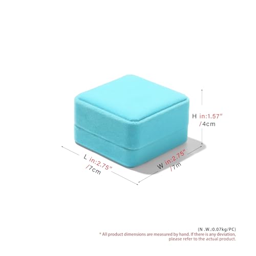 Blue Velvet Earring Jewelry Gift Box - color: Blue