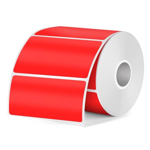 Direct Thermal Label Red 2×1 Inch for M110 M120 M220 M221 350 PCS - color: Red, size: 1 X 2 Inch