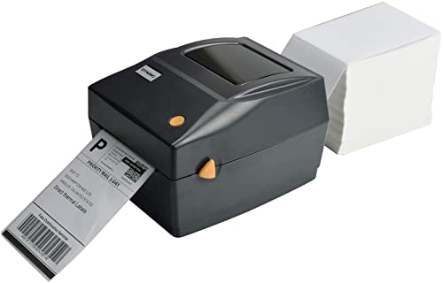 FungLam 4" x 6" Direct Thermal Shipping Labels - Pack of 500 Fanfold Labels - White Perforated, Permanent-Adhesive, Compatible Zebra & Rollo Thermal Label Printer - size: 4" x 6" - 500 Labels