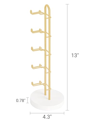 Mkono Sunglass Holder Organizer, Metal Glasses Stand Display Storage 1 Pack - color: Gold