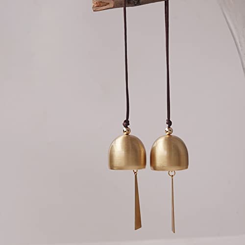 2Pcs Gold Plated Door Opening Bell Hanging Decoration Bell for Good Luck