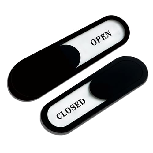 Open/Close Slider Sign, Acrylic, Black 7.4x2.2in - color: Open Closed Signs, size: 1 PCS