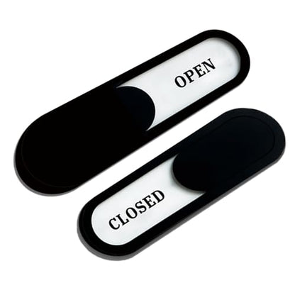 Open/Close Slider Sign, Acrylic, Black 7.4x2.2in - color: Open Closed Signs, size: 1 PCS