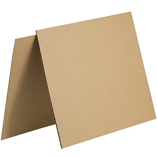 PINGEUI 50 PCS 10 x 10 Inches Corrugated Cardboard Sheets, 1/8" Thick Brown Kraft Cardboard Sheets, Corrugated Cardboard for Packing, Mailing, Crafts - size: 50 PCS 10 x 10 Inch