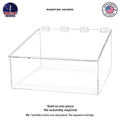 Marketing Holders Acrylic 10”W Bread Pastry Bin Top Opening Dry Food Baked Goods Candy Display Clear Plexiglass Hinged Lid for Easy Access