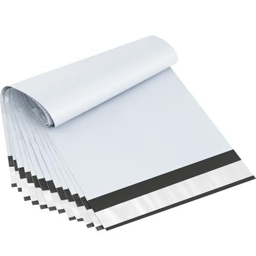 UCGOU Small Poly Mailers 7.5x10.5 Inch White 100 Pack Plastic Shipping Bags - color: White, size: 7.5x10.5