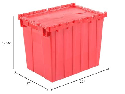 Global Industrial Distribution Container With Hinged Lid 21-7/8x15-1/4x17-1/4 Red - color: Red