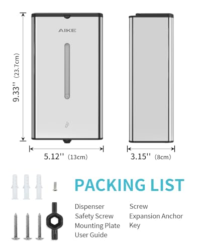 AIKE Heavy Duty Automatic Soap Dispenser,33.8oz for Bathroom,Polished Steel - color: Polished Stainless Steel