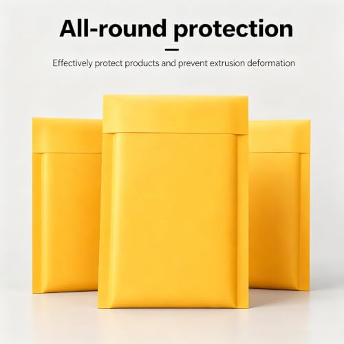 Lulupack 6x9 Inch yellow Kraft Paper Bubble Mailers - Durable Protective Shipping Bags with Peel-and-Seal Adhesive, Shockproof Packaging for Fragile Items, Documents & Electronics (25-Pack) - size: 25 pack, style: 6'' x 9''