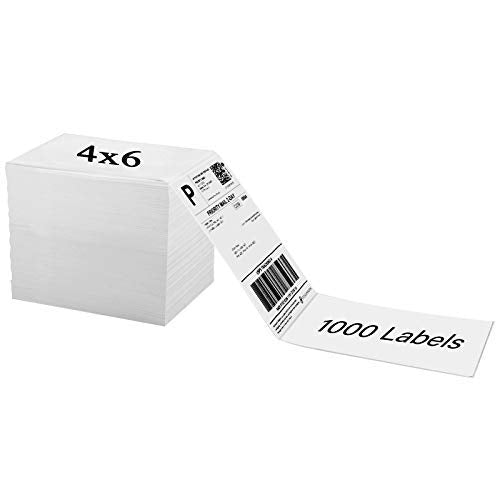 OausTect 4x6 Shipping Label 8000 Fanfold Labels for Rollo, Zebra Direct Thermal Printer, with Perforations - 8 Stack (8 Stack/8000 Labels) - size: 8000 Labels