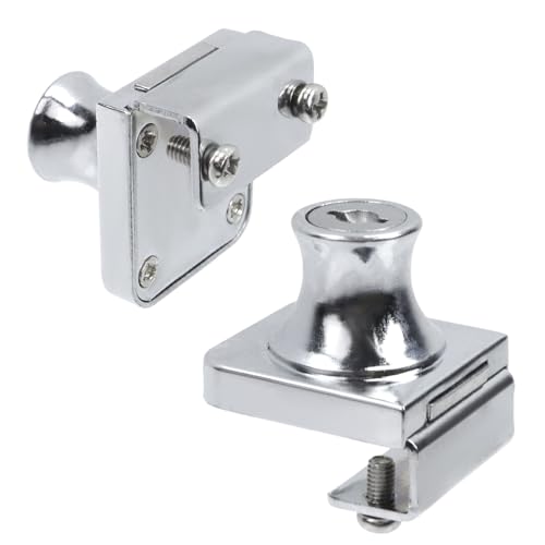 Ghrome Glass Case Lock, 1.38x1.26 Inch Rectangle, 2 Sets, Keyed Different - color: Chrome, size: 1.38 x 1.26 Inch