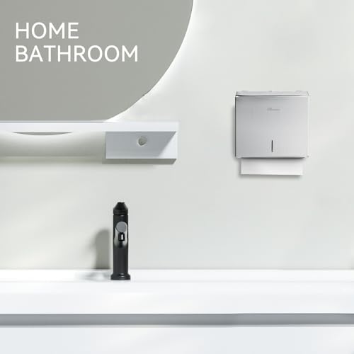 Commercial Paper Towel Dispenser Wall Mount - Heavy Duty Stainless Steel Multifold Paper Towel Dispenser for Bathroom Restroom & Office - Fits C Fold Trifold Hand Towels