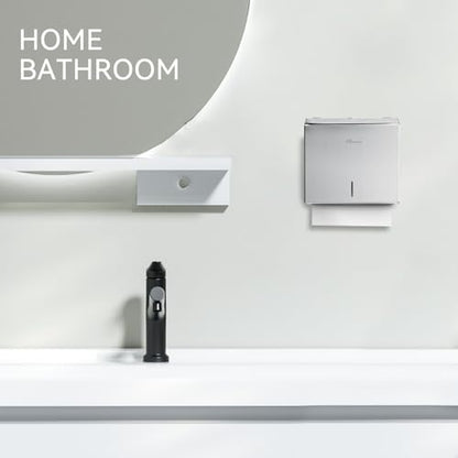 Commercial Paper Towel Dispenser Wall Mount - Heavy Duty Stainless Steel Multifold Paper Towel Dispenser for Bathroom Restroom & Office - Fits C Fold Trifold Hand Towels