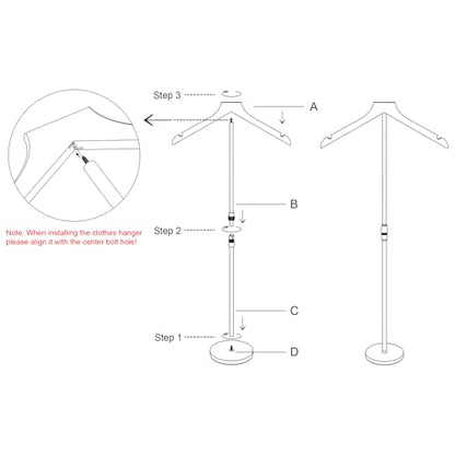 OLV Mannequin Torso, 18-34 Inch Adjustable Shirt Display Stand, Black - color: Black, size: 1 Pack