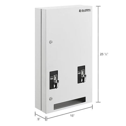 Global Industrial Feminine Hygiene Dispenser, Free Vending, 15"Wx5"Dx25.5"H