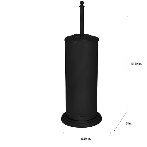 Bath Bliss Trash Can, Toilet Brush and Plunger 3 Piece Bathroom Set in Matte Black - color: Matte Black