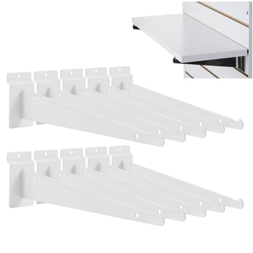 8'' Slat Wall Shelf Bracket,10 Pack Heavy Duty Slatwall Bracket - size: 8 inch-WT