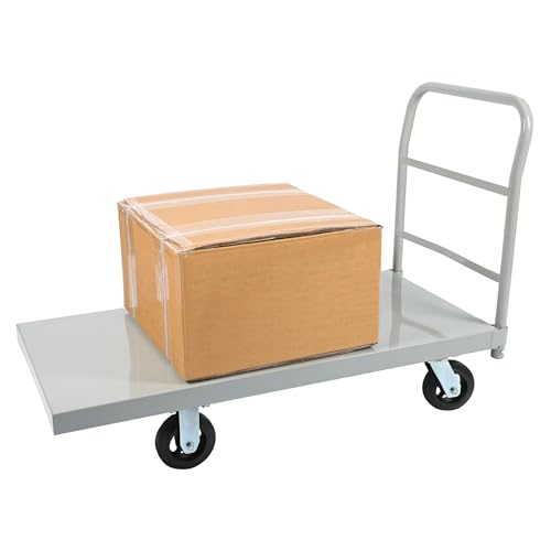 ECOTRIC Heavy-Duty Platform Truck Cart 2500 LBS Capacity Steel Flatbed