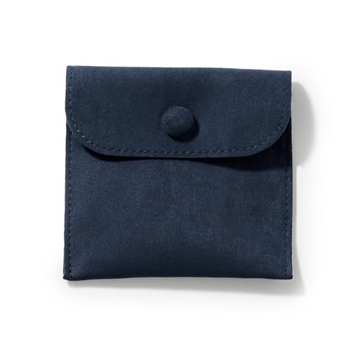 Oirlv Blue Velvet Bracelet Pouch Travel Case - color: Blue, size: 3.54"×3.54"
