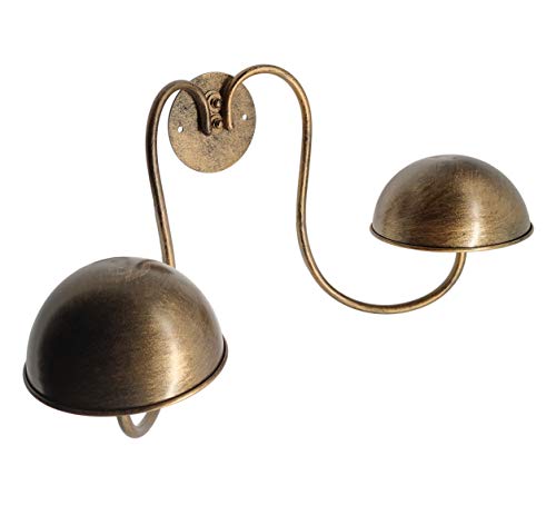 Owlgift Modern Metal Wall Mounted Entryway Retail Hat Rack/Wig Display Stand w/ 2 Circular Hat Hooks, Bronze - color: Bronze New